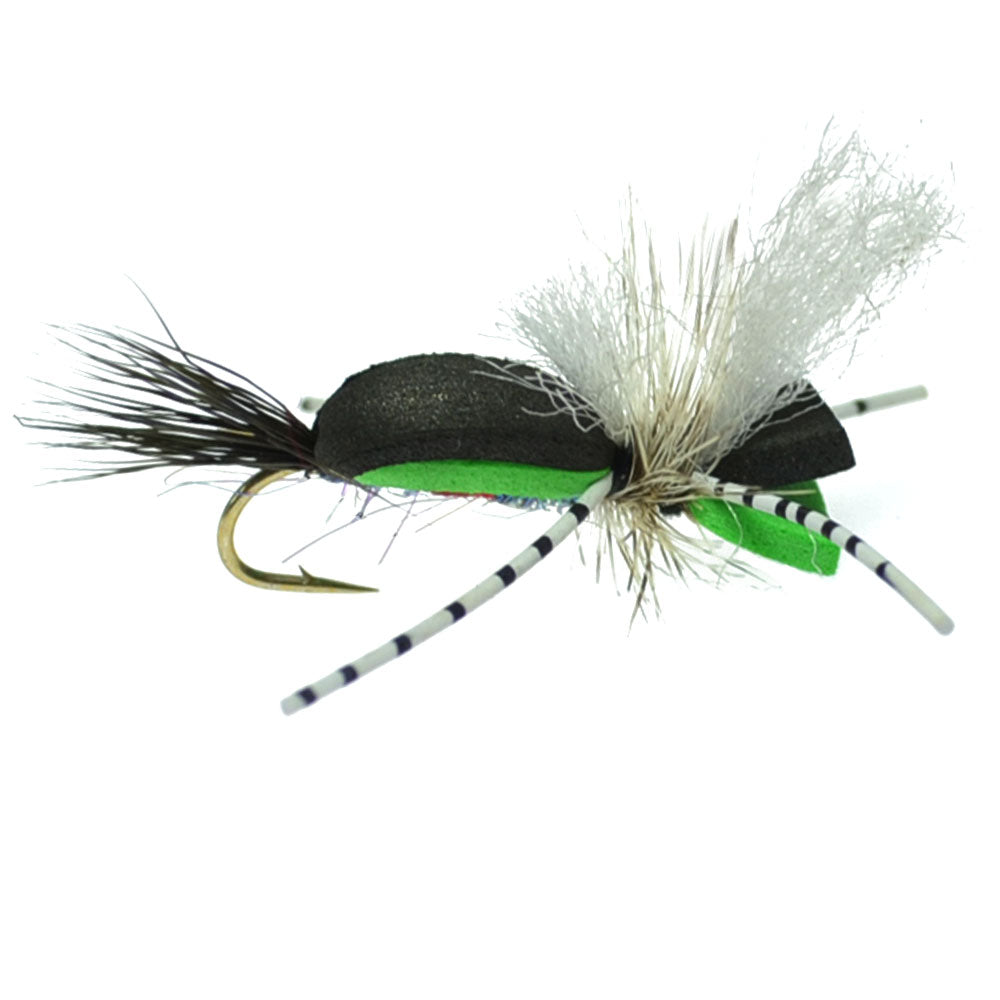 Hippie Stomper Size 10 - Premium Foam Body Grasshopper Dry Fly Sampler - Korvel