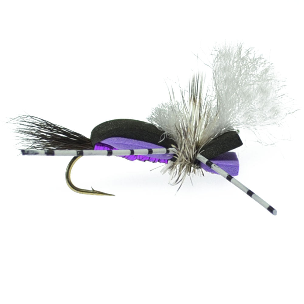 Hippie Stomper Size 10 - Premium Foam Body Grasshopper Dry Fly Sampler - Korvel