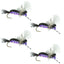 Hippie Stomper Foam Grasshopper Dry Fly - Black Purple - Size 14 (Pack of 4) - Korvel