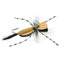 Premium Hippie Stomper Black Tan Foam Body Grasshopper Dry Fly - Set of 4, Size 14 - Korvel