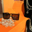 Lux Oversized Vintage D Shape Sunglasses