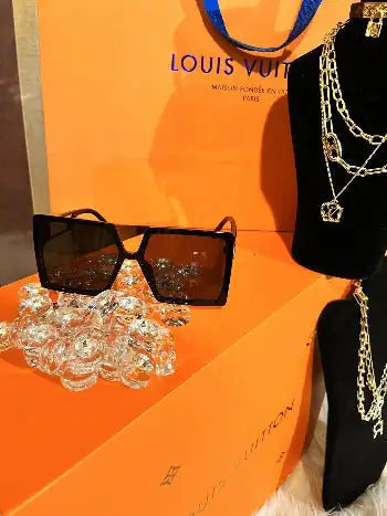 Lux Oversized Vintage D Shape Sunglasses