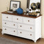 Wooden Captain Seven-Drawer Dresser in White Walnut