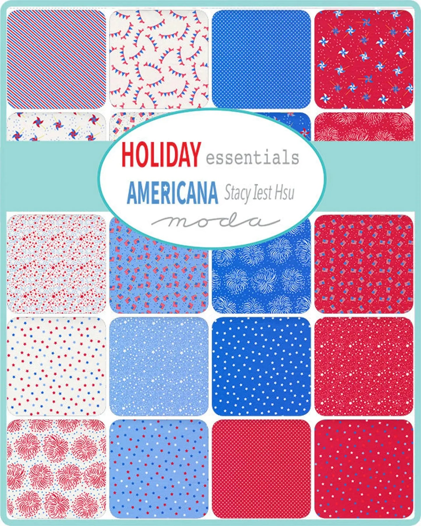 Holiday Americana Layer Cake - 42 Piece Assorted Fabric