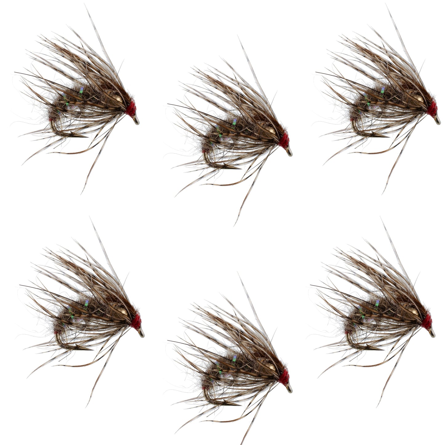 Hares Ear Holy Grail Caddis Pupa Emerger - Size 16 (6 Flies)
