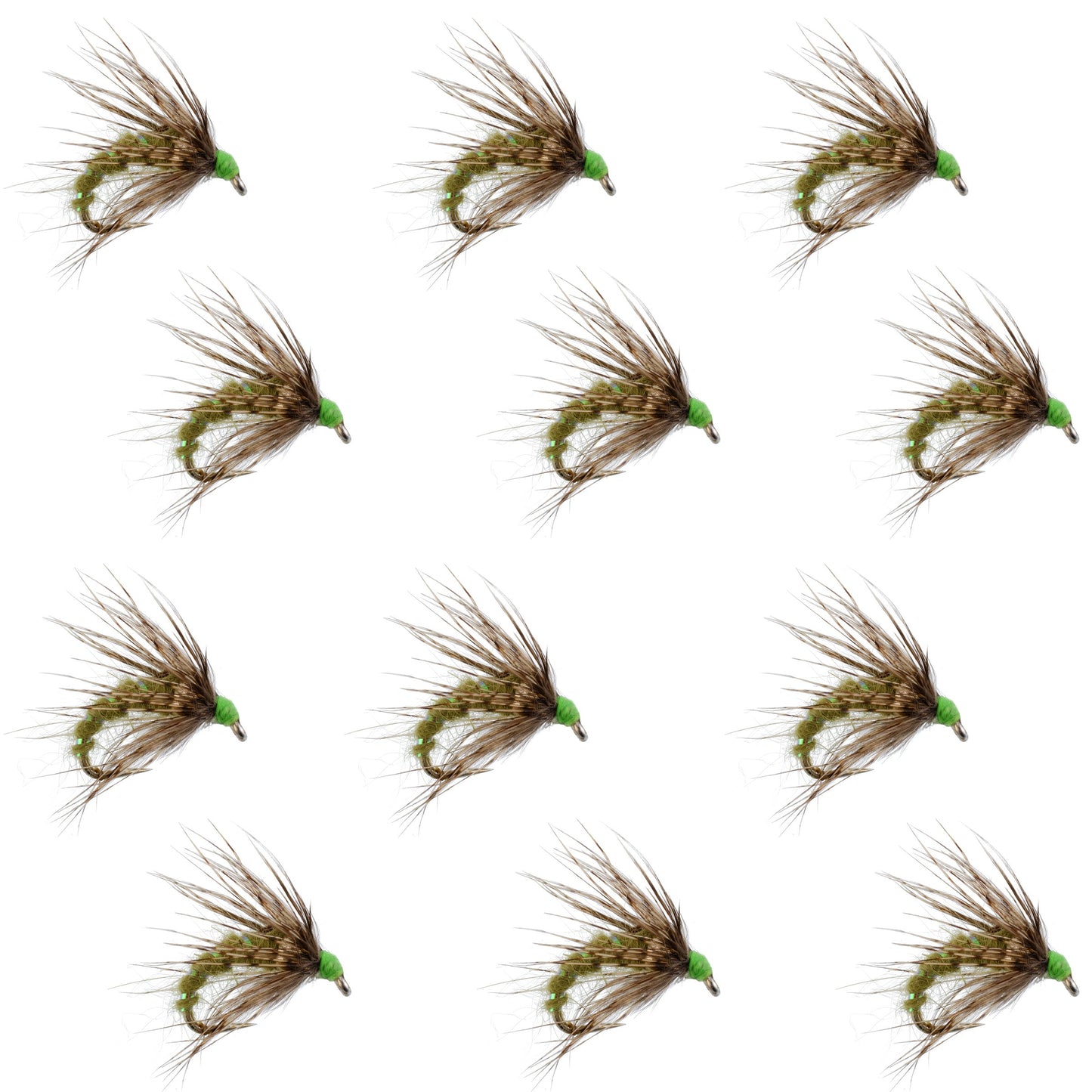 Émergent de Pupa de Caddis Saint Graal Olive - Taille 12 (12 Mouches)