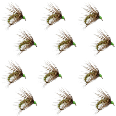 Émergent de Pupa de Caddis Saint Graal Olive - Taille 12 (12 Mouches)