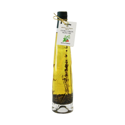 Mediterranean Oregano Infused Extra Virgin Olive Oil, Etched (375mL) - Korvel