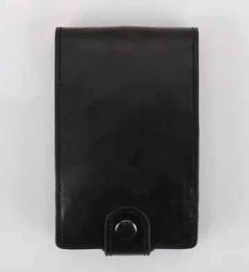 Hot sale Women Men RFID Card Holders Stack Up Pull Out Mini Cascading Wallet ID Cash Cardholder Crazy Horse PU Leather Purses - Korvel