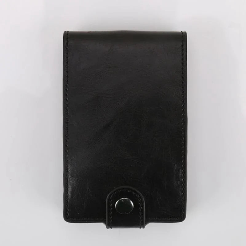 Hot sale Women Men RFID Card Holders Stack Up Pull Out Mini Cascading Wallet ID Cash Cardholder Crazy Horse PU Leather Purses - Korvel