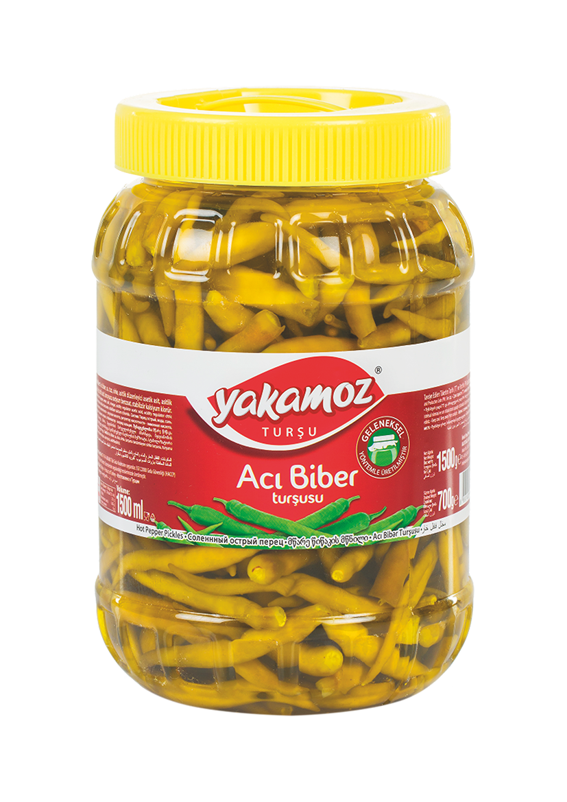 Yakamoz Hot Pepper Pickle 1500 g (52.9 oz) – Spicy Pickled Peppers - Korvel