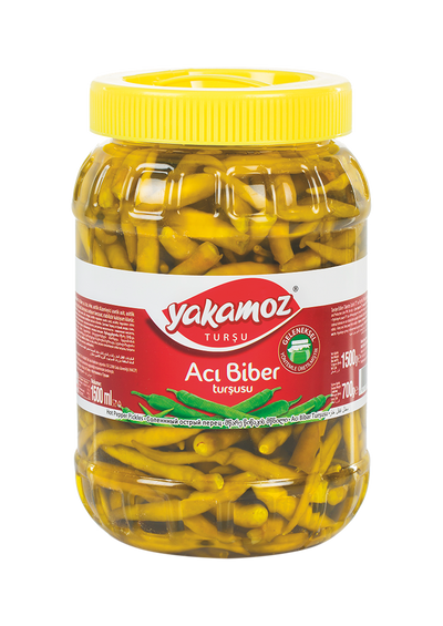 Yakamoz Hot Pepper Pickle 1500 g (52.9 oz) – Spicy Pickled Peppers - Korvel