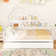 Cama tipo casa de tamaño completo con cama nido de tamaño individual - Blanca