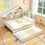 Cama tipo casa de tamaño completo con cama nido de tamaño individual - Blanca