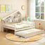 Cama tipo casa de tamaño completo con cama nido de tamaño individual - Blanca