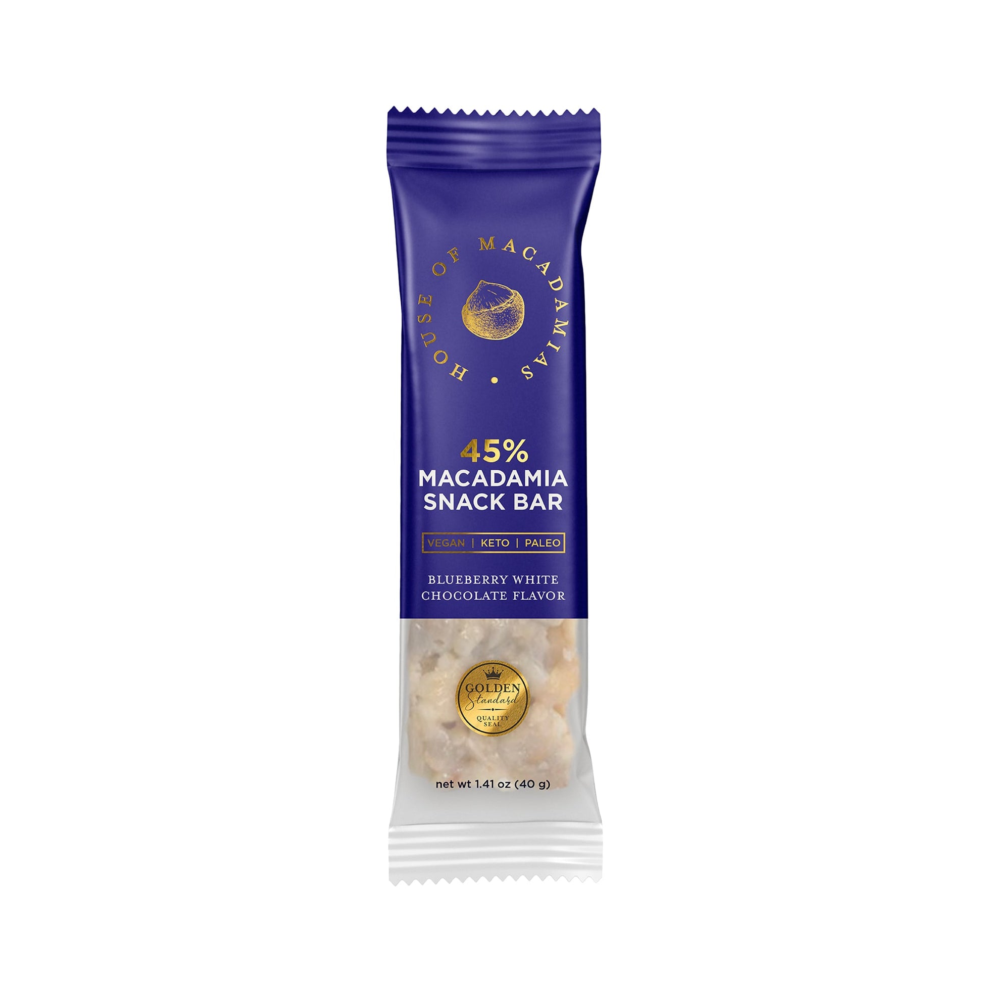 Blueberry White Chocolate Macadamia Nut Snack Bar (12 Bars) - Korvel