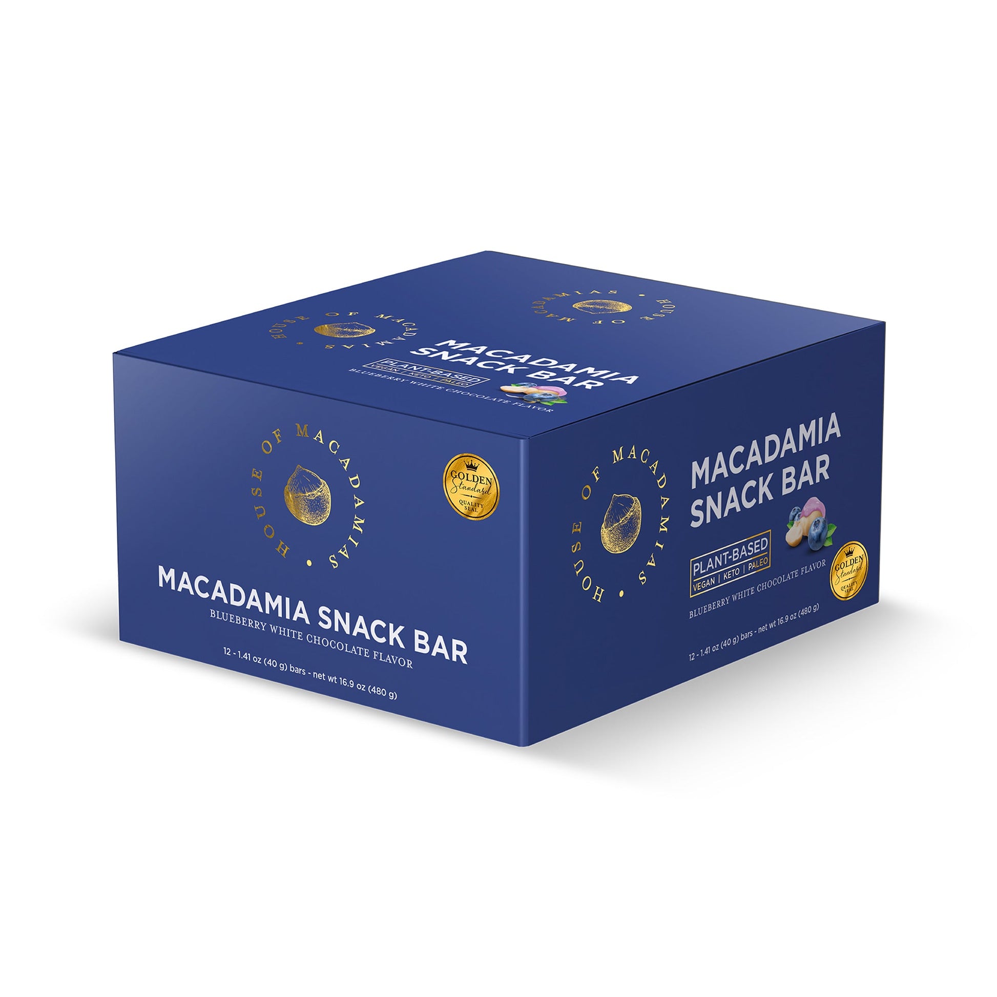 Blueberry White Chocolate Macadamia Nut Snack Bar (12 Bars) - Korvel