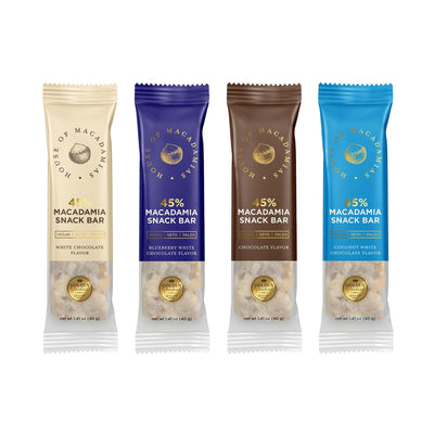 Macadamia Nut Snack Bar Variety Pack - 12 Bars, 4 Flavors