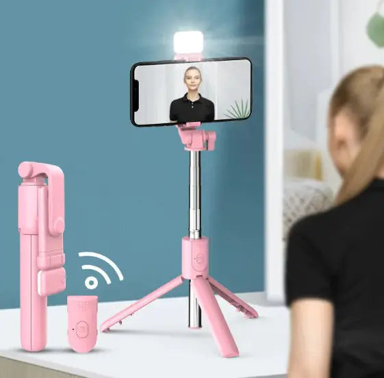 LEAPCOVER Selfie Stick Light - Trépied 3-en-1 et Anneau Lumineux