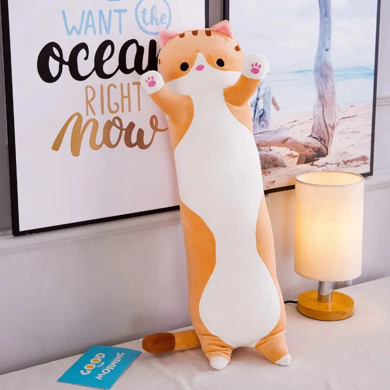 Juguetes de Peluche en Forma de Almohada de Gato Lindos - Compañeros Suaves y Acogedores
