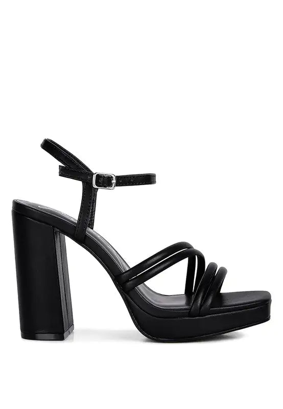 Chic Chunky Platform Strappy Heels