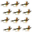Chartreuse Humpy Classic Hair Wing Dry Flies - 12 Pack, Size 10 - Korvel