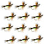 Chartreuse Humpy Classic Hair Wing Dry Fly - 12 Pack, Size 12 - Korvel