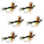 Premium Barbless Chartreuse Humpy Dry Flies - Size 16, Pack of 6 - Korvel