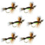 Chartreuse Humpy Classic Hair Wing Dry Fly - Pack of 6 Size 12 Hooks - Korvel