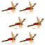 Classic Red Humpy Dry Fly Set - 6 Size 16 Flies for Trout - Korvel