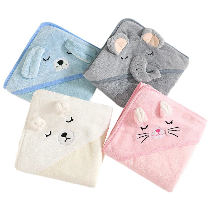 Serviettes de bain pour bébé en animaux de dessin animé adorables