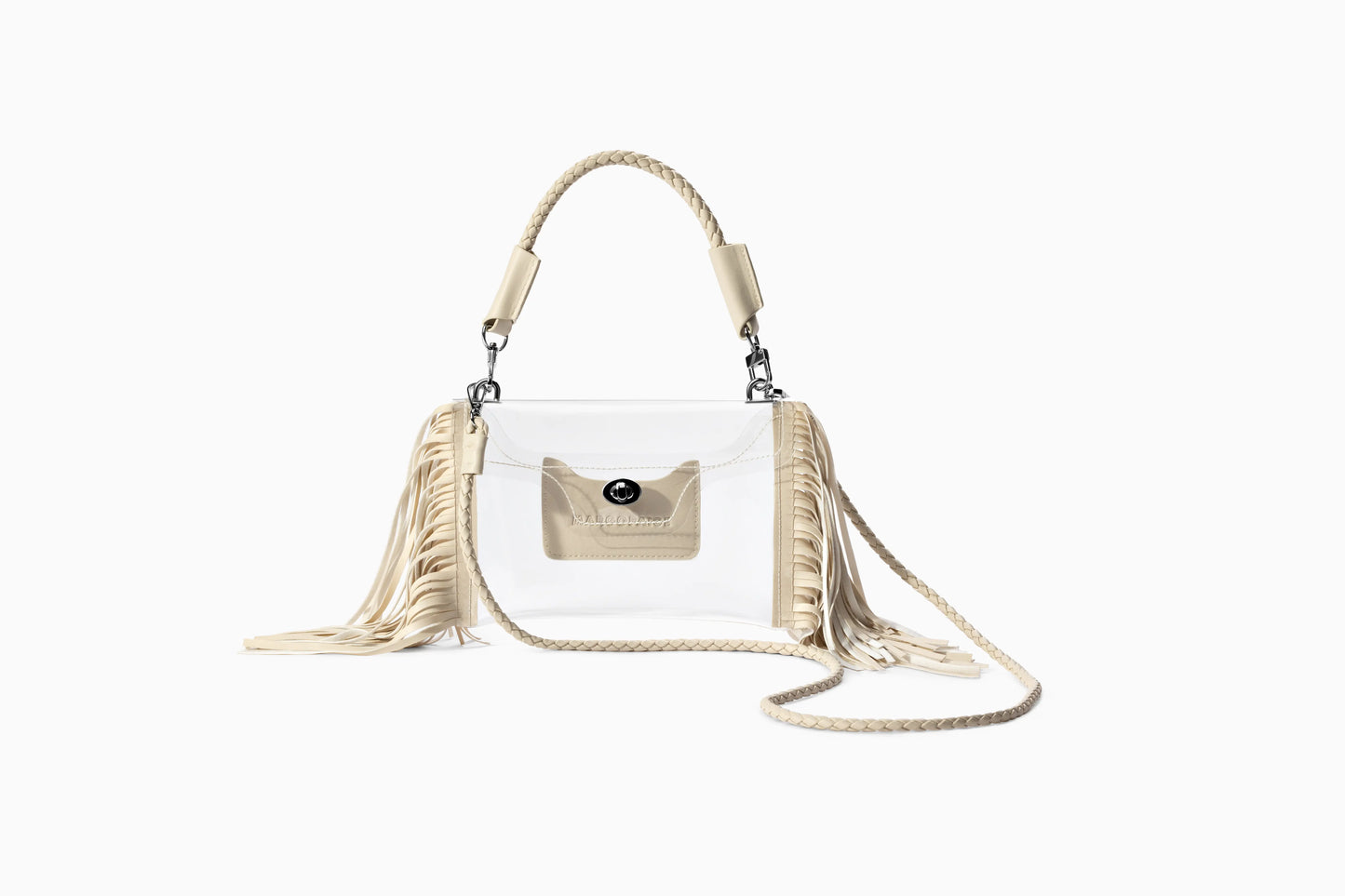 Bolso Cruzado Transparente con Flecos