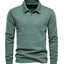 Long Sleeve Men's Casual Solid Color Top with Lapel