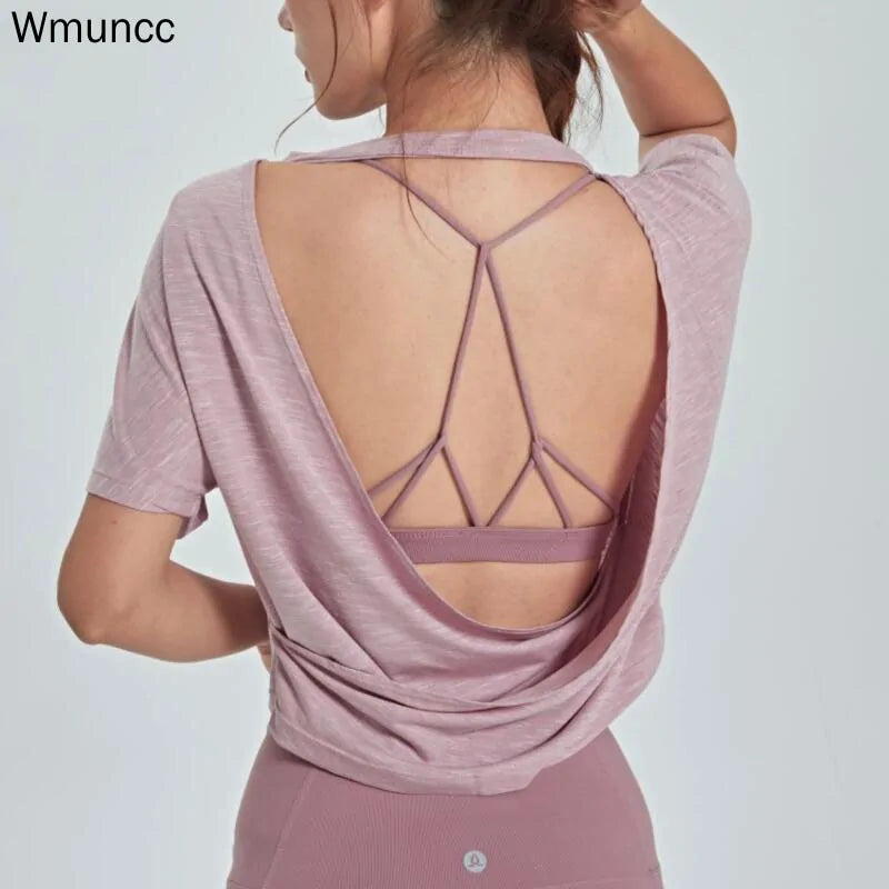 Blouse de sport à dos ouvert : débardeur respirant pour le gym et le yoga