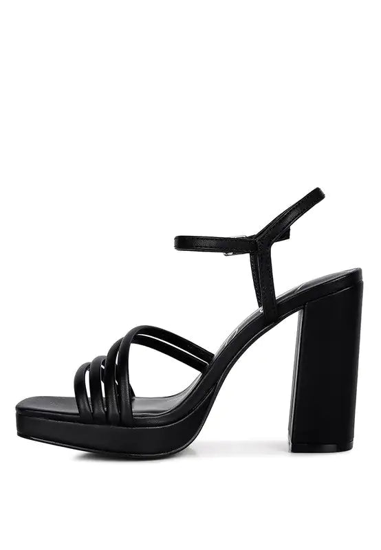 Chic Chunky Platform Strappy Heels