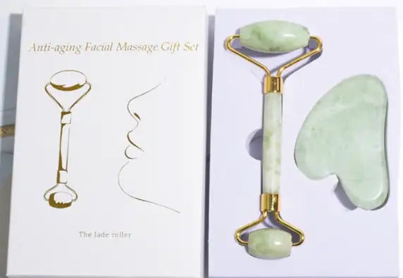 Caja de Regalo de Rodillo de Jade y Gua Sha