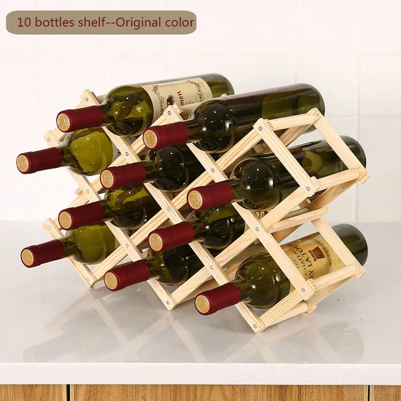 Elegante soporte de vino de madera para un almacenamiento con estilo