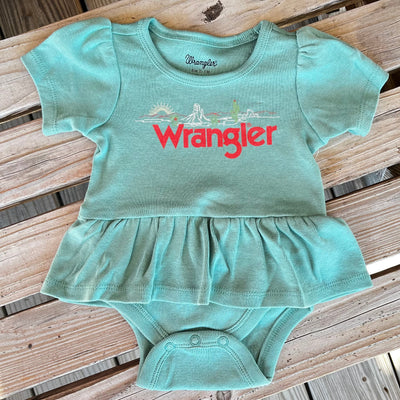 Adorable Teal Wrangler Logo Onesie for Infants - Korvel