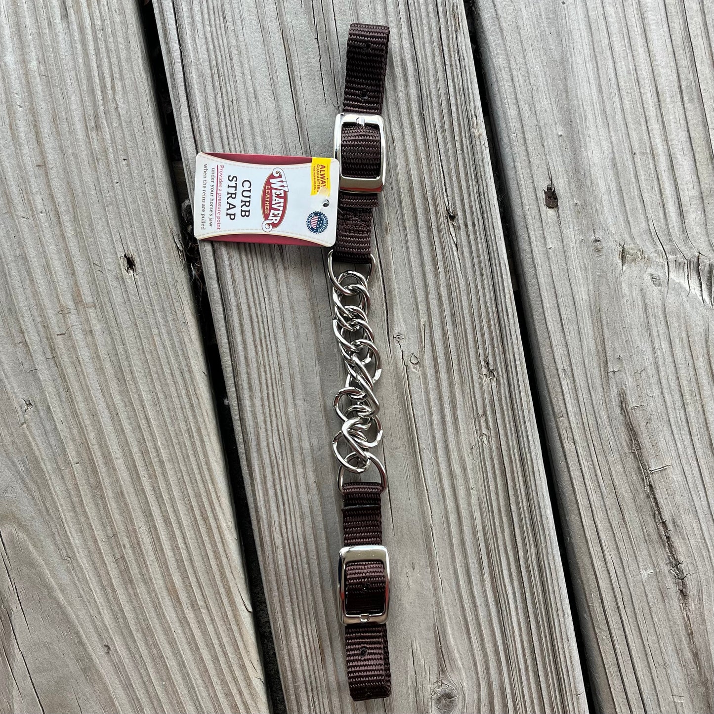 Adjustable Brown Nylon Curb Chain for Equestrian Use - Korvel