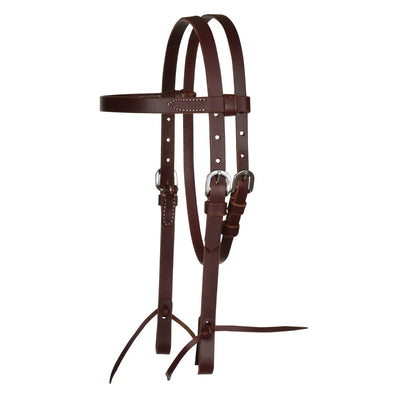 Premium Burgundy Pony Browband Headstall with Stainless Steel Accents - Korvel