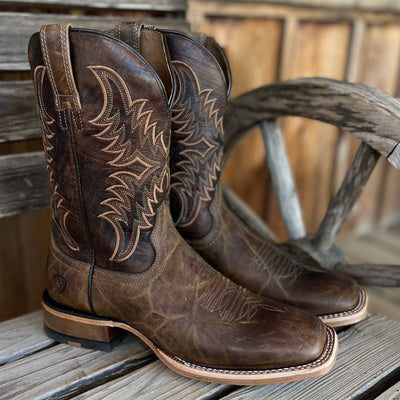 Ariat Men's Point Ryder Boots - Distressed Tan & Dark Brown - Korvel
