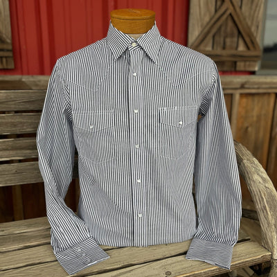 Classic Grey Striped Long Sleeve Shirt for Men | Wrangler - Korvel