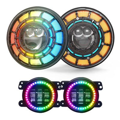 SPDZ1 Oculus 7” RGB LED Headlights & Fog Light Kit
