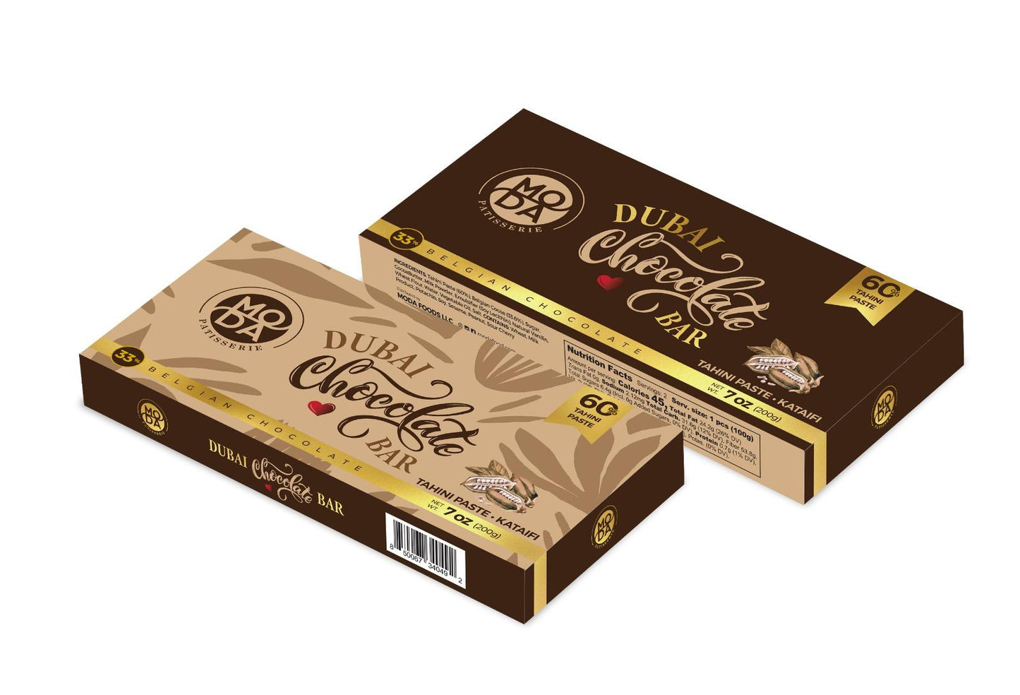 Barra de chocolate Moda Dubai – 200 g (7 oz) 
