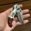 Custom Damascus Folding Pocket Knife with Buffalo Horn & Rosewood Handle - 3.2" Blade - Korvel
