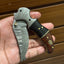 Custom Damascus Folding Pocket Knife with Buffalo Horn & Rosewood Handle - 3.2" Blade - Korvel
