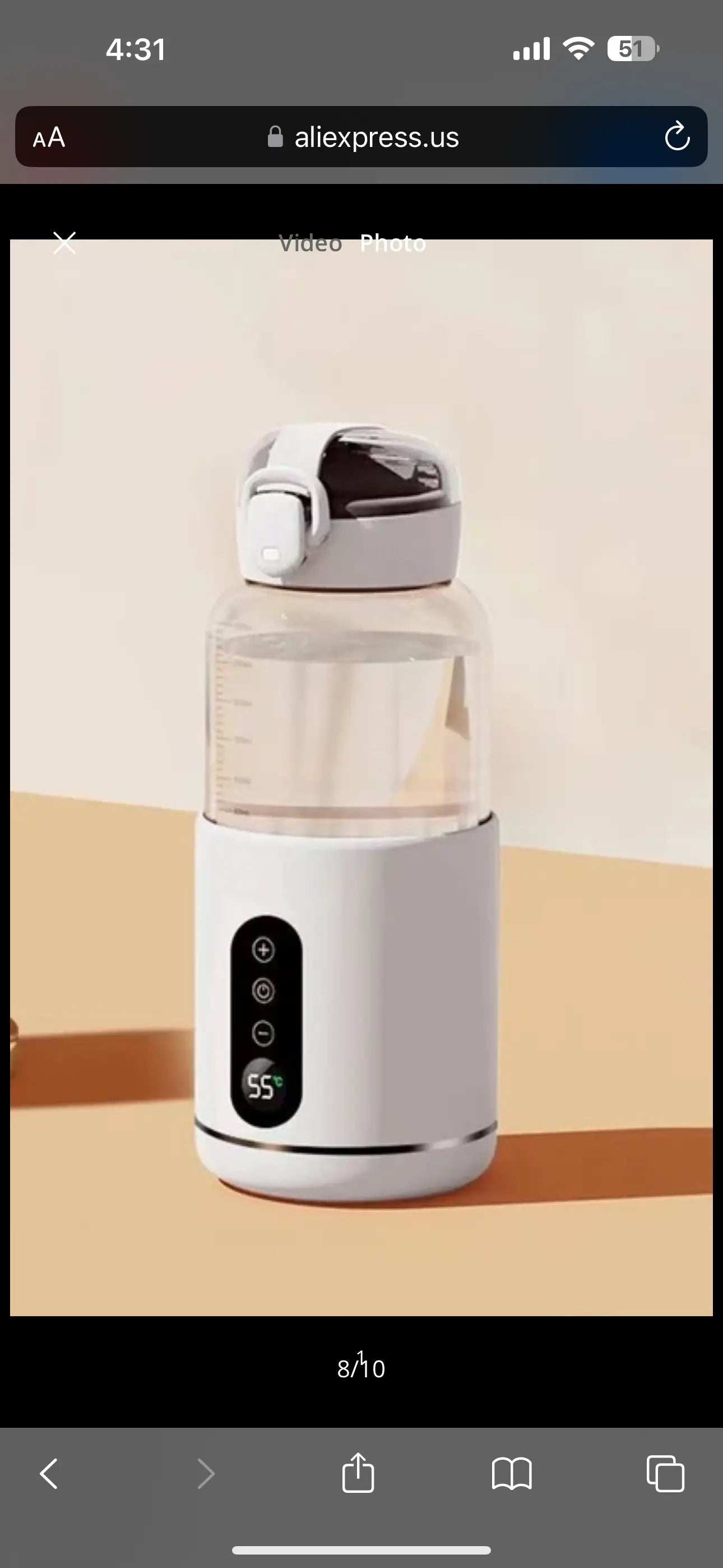 Bouteille d'eau électrique légère pour bébé avec écran LCD