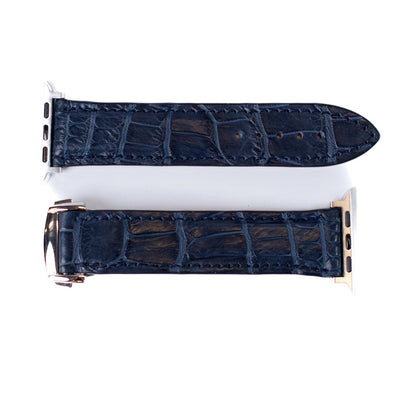 Navy Matte Alligator Apple Watch Band