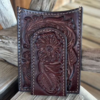 Brown Floral money Clip | Ariat - Korvel