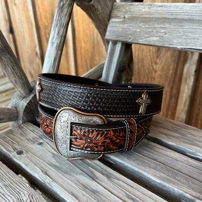Ariat Men's Basketweave Cross Belt - Stylish Western Accessory - Korvel